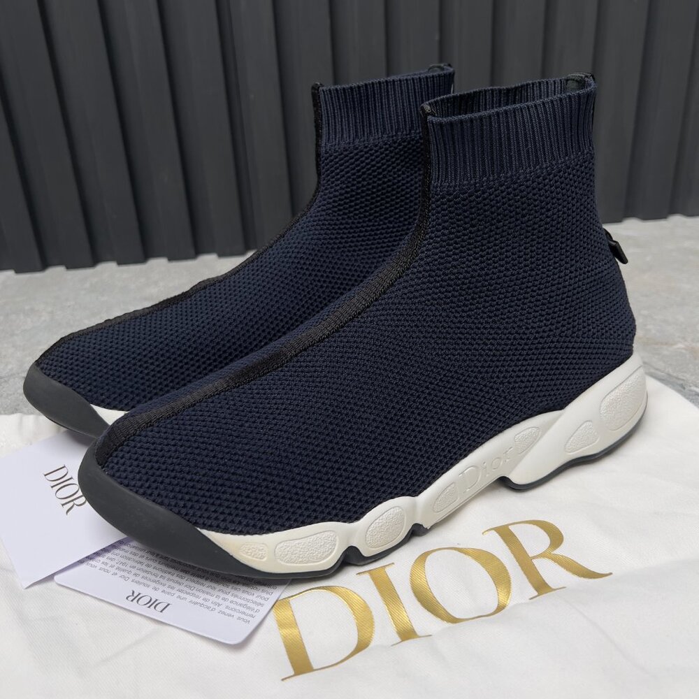 Christian Dior Fusion Knit Sock Sneakers Blue Mesh 37.5 OS or 7.5 US or 5 UK